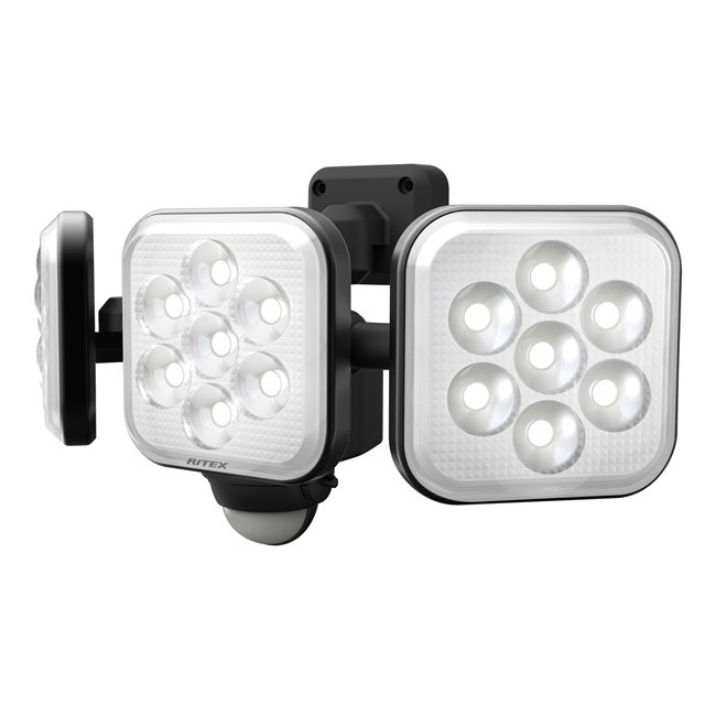 ムサシ RITEX LED-AC3024 8W 3灯 フリーアーム式 LEDセンサーライト